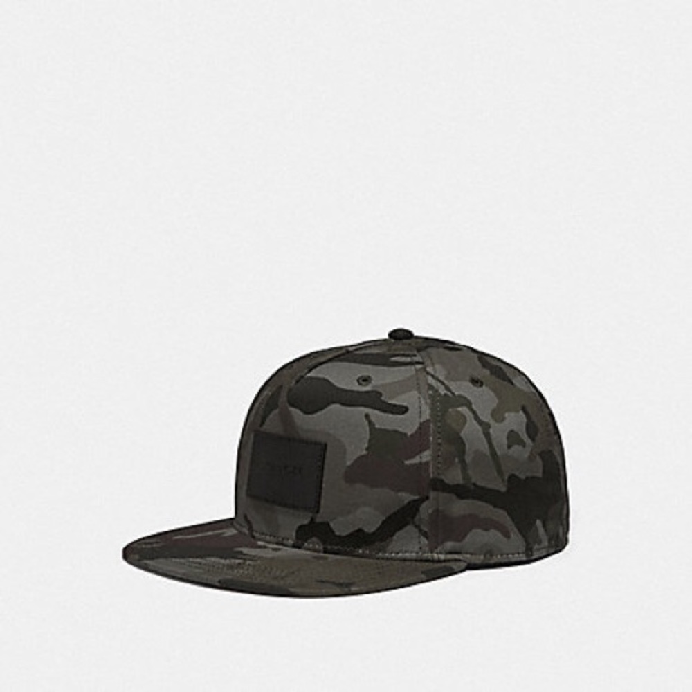 NEW ‼️ COACH MEN CAMO PRINT FLAT BRIM HAT